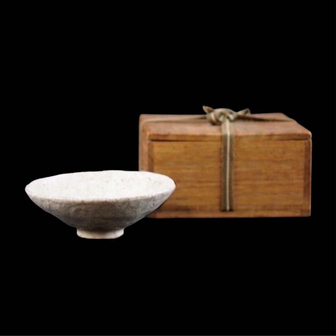 加藤麦岱 作 志野 平茶碗 共箱 茶道具