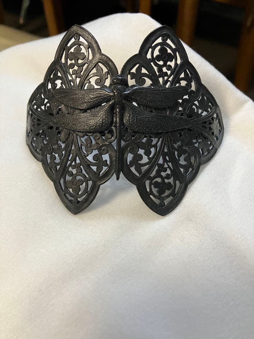 14 美品　イマック imac トンボ形状 ヘアバレッタ　漆黒ブラック