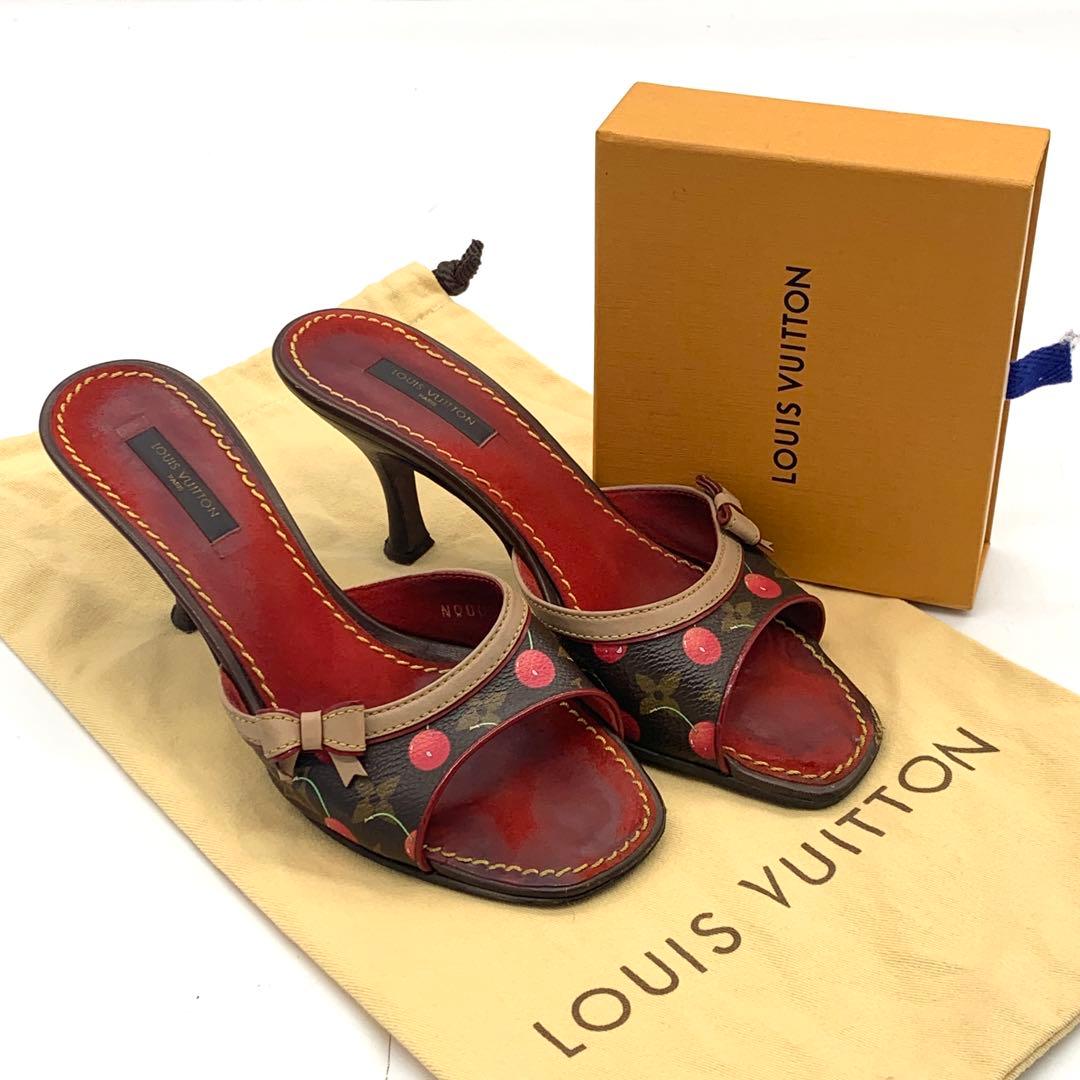 希少　ルイヴィトン　モノグラム　ミュール　チェリー　37（23.5～24.0）