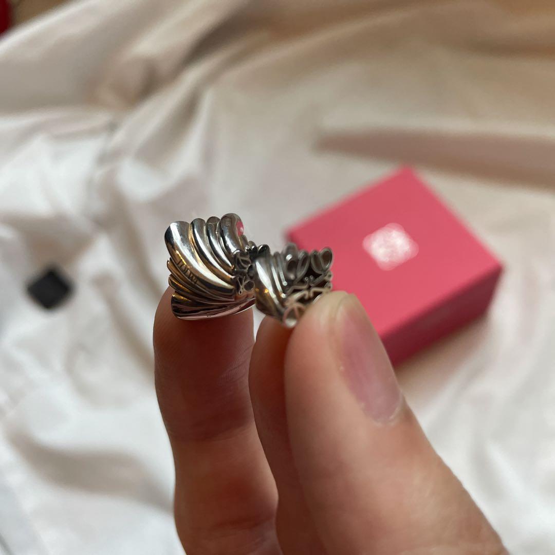 LOEWE ロエベ ツイード ピアス 925 シルバー