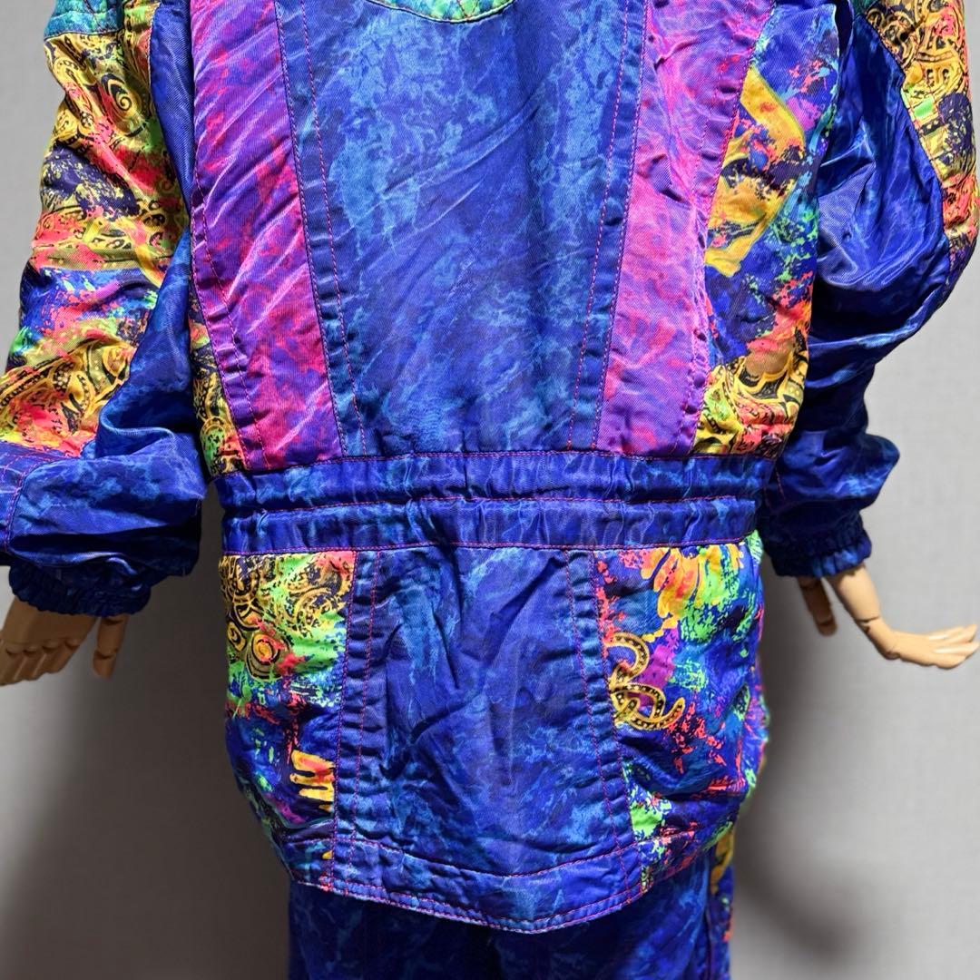 エレッセ　日本製 スキーウェア上下セット 90s レトロ 総柄 ゴールドウイン