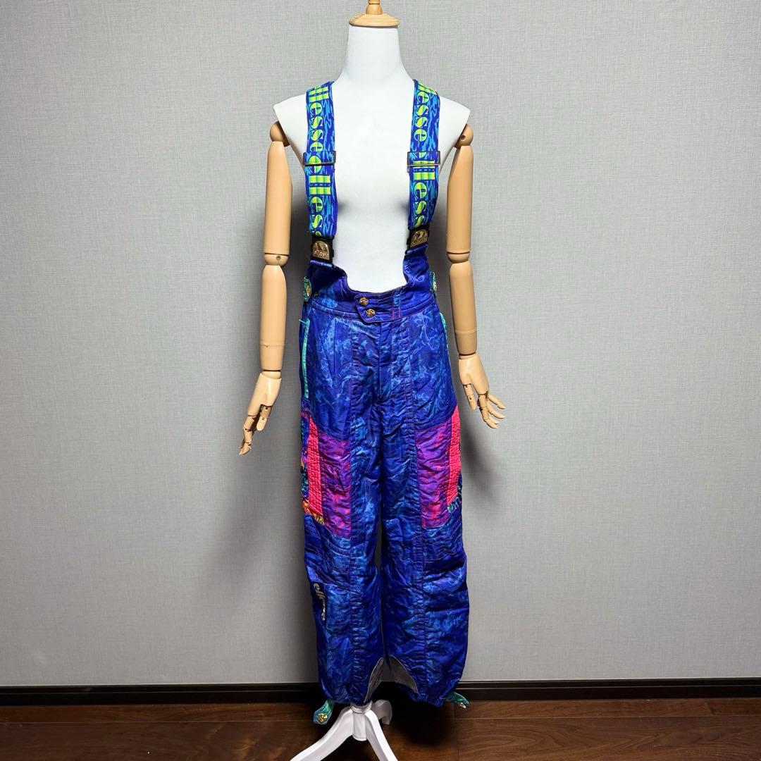 エレッセ　日本製 スキーウェア上下セット 90s レトロ 総柄 ゴールドウイン