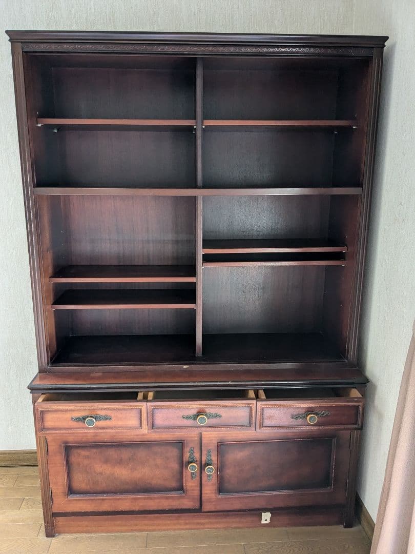 1/末まで限定お値下げ★☆アンティーク　天然無垢本棚　昭和レトロ　上下分割可能