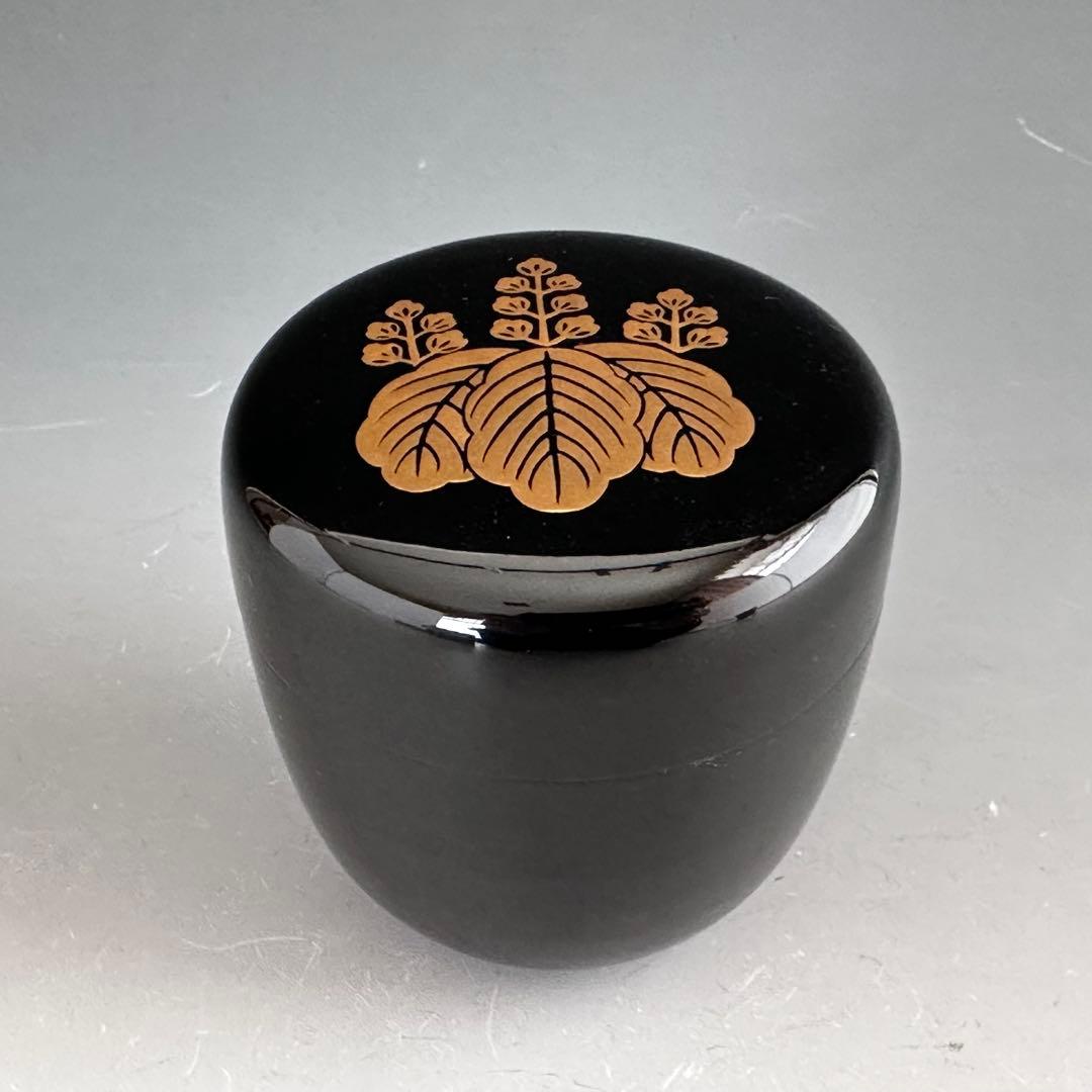 茶道具　桐蒔絵　大棗　内銀地　鈴木光入　共箱　京塗　漆芸　薄茶器　茶会　抹茶