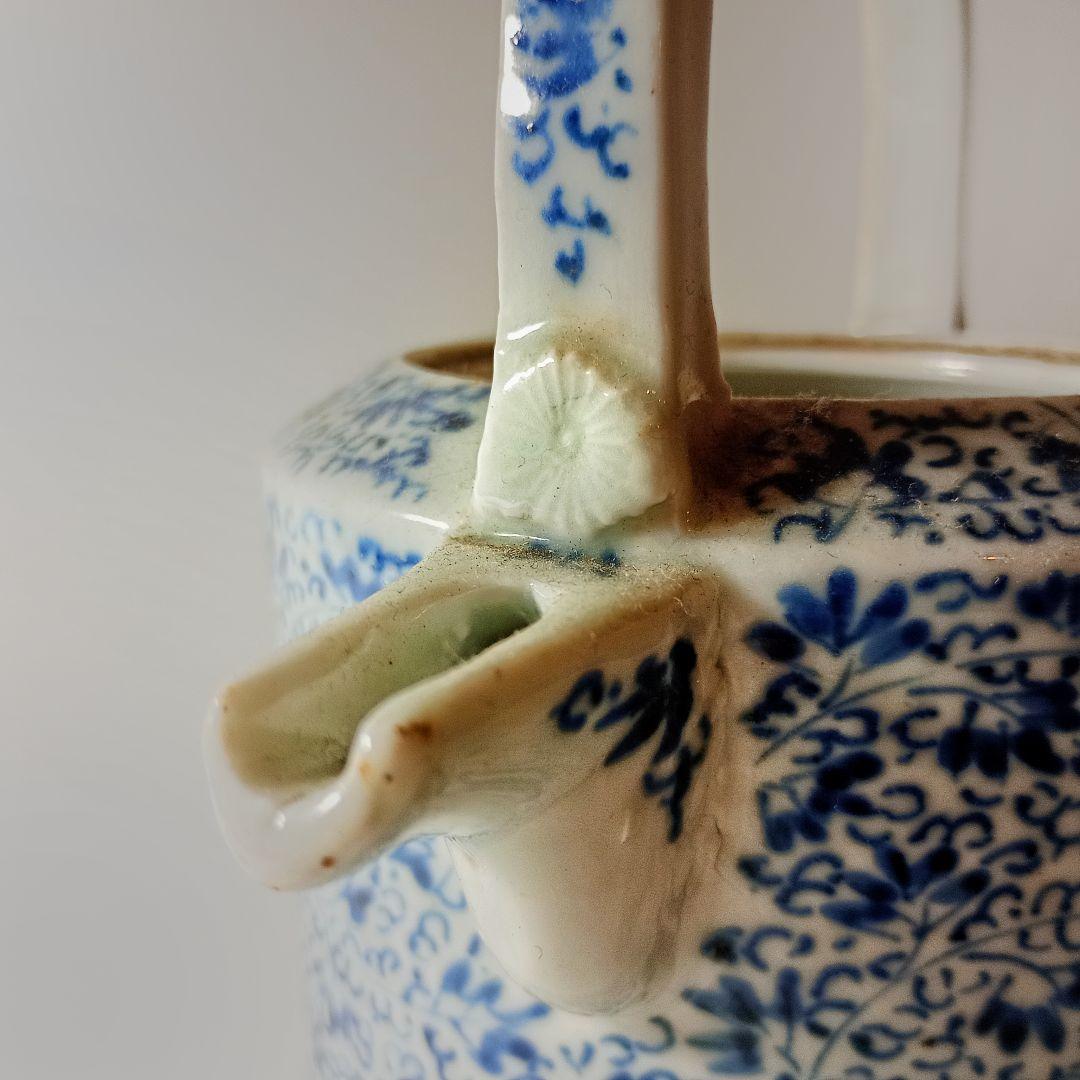 古伊万里　微塵花唐草文銚子　【初期伊万里　古九谷　藍九谷　柿右衛門】