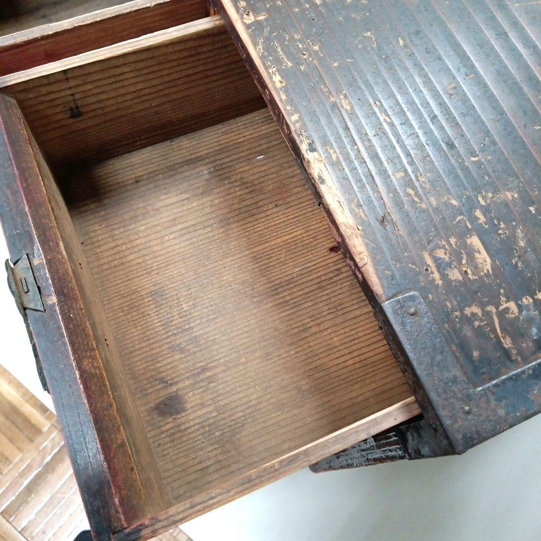 ◆年代物　小箪笥　アンティーク　和風木製箪笥 　3段
