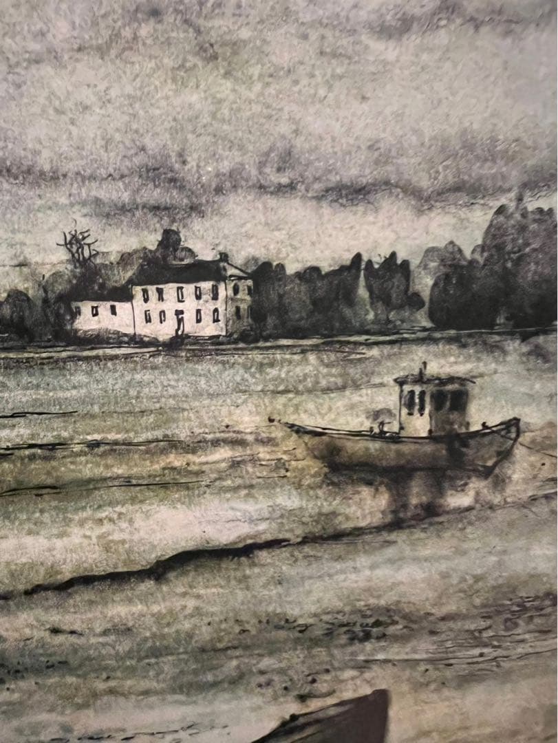 ガントナー 浜辺の小舟 額縁 アート インテリア