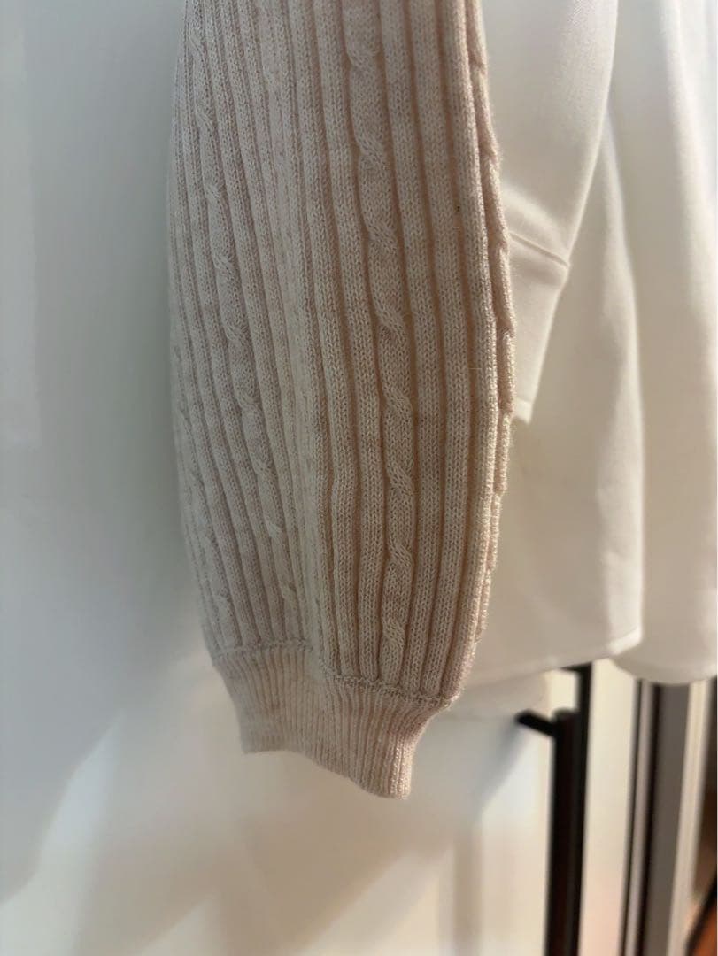 即*要様 ベージュホワイト セーター ドレス