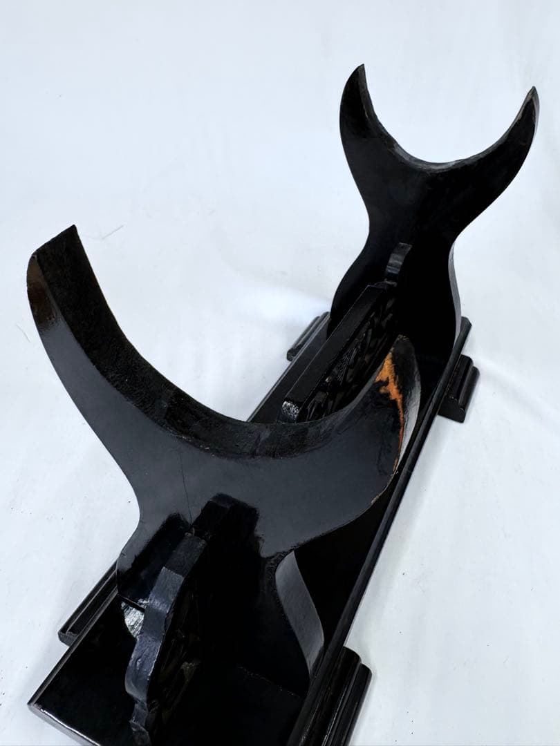 刀掛け 象牙台 木製 火縄銃 武具 日本刀 台 飾り台