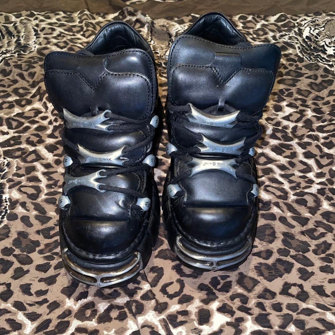 値下げ可 正規品 NEW ROCK ブラックレザーシューズ オリジナル