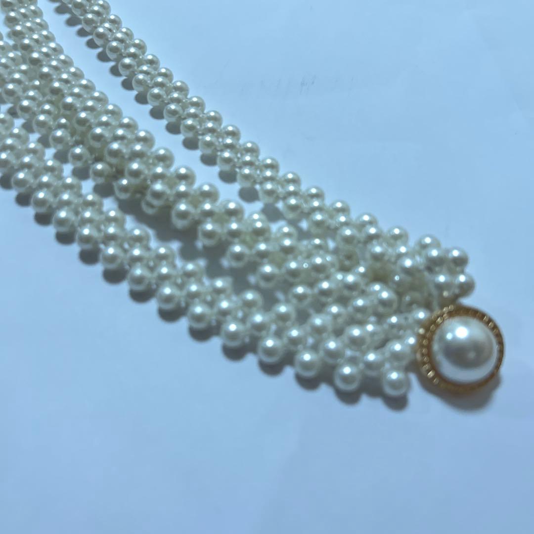 ゆかた Lサイズと、浴衣ようパール帯締めのセット ホワイト✖ブラック