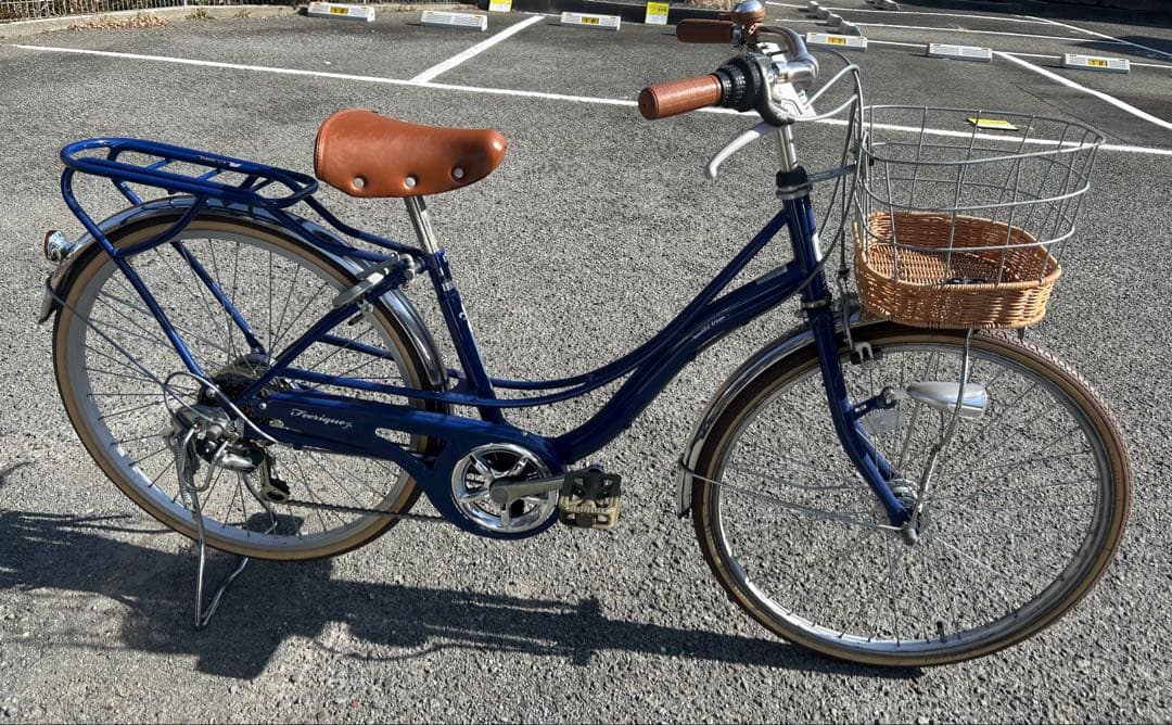 ネイビー シティサイクル 前カゴ付き 24インチ