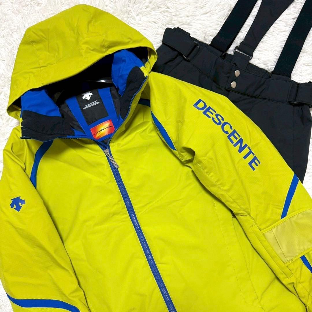 ✨極美品✨デサント スキーウェア セットアップ 上下M メンズ 蛍光イエロー