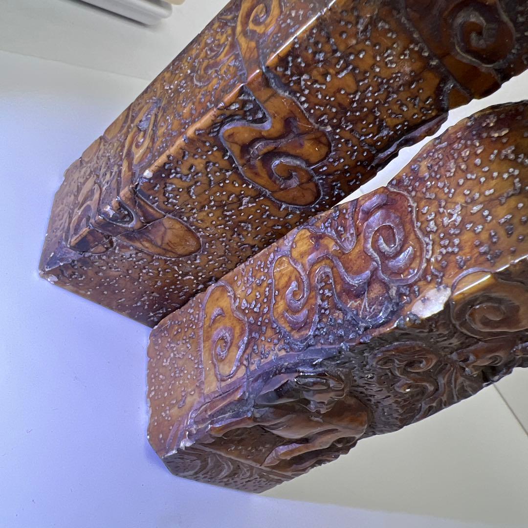 中国古玩　寿山石印材　1346g 高さ約6~13.5㎝　東Y8-0204☆2F