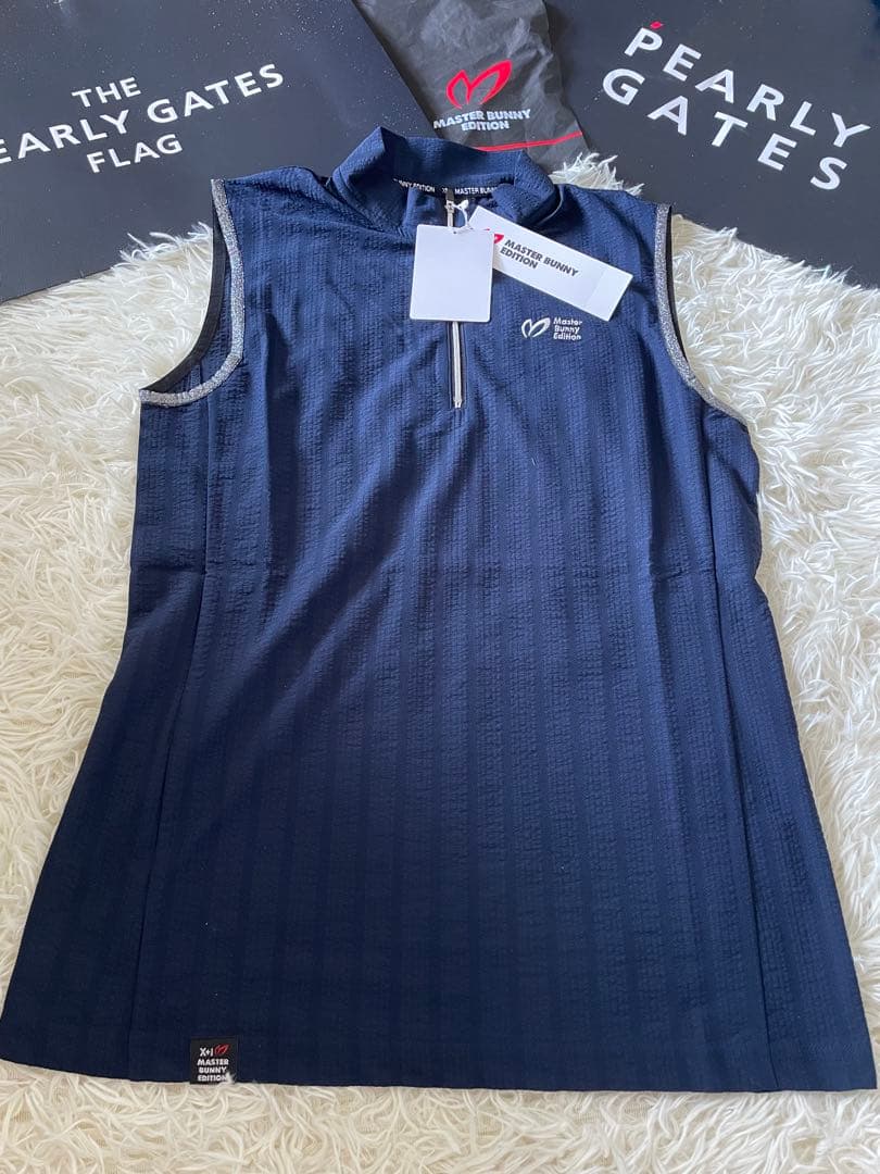 マスターバニーノースリーブカットソーハーフジップストライプサイズ2