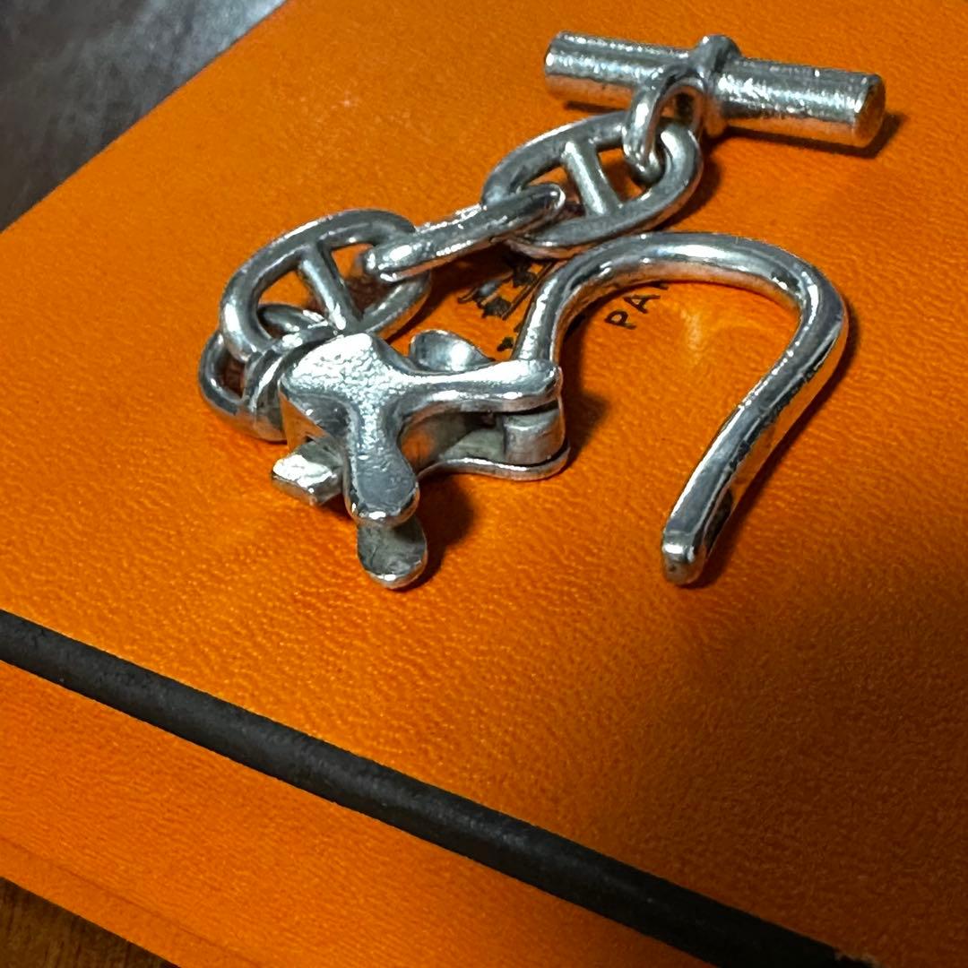 エルメス　ヴィンテージ　シェーヌダンクル　キーホルダー　キーリング　SV925