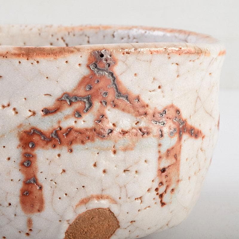 茶道具　絵志野　茶碗　有近作　伝統工芸　箱根寄木細工箱付　M　R9534