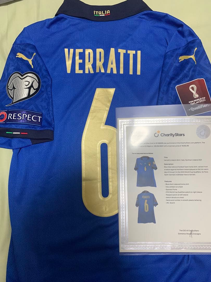 実支給イタリア代表マルコ・ヴェッラッティ　カタールWC 欧州予選対北アイルランド