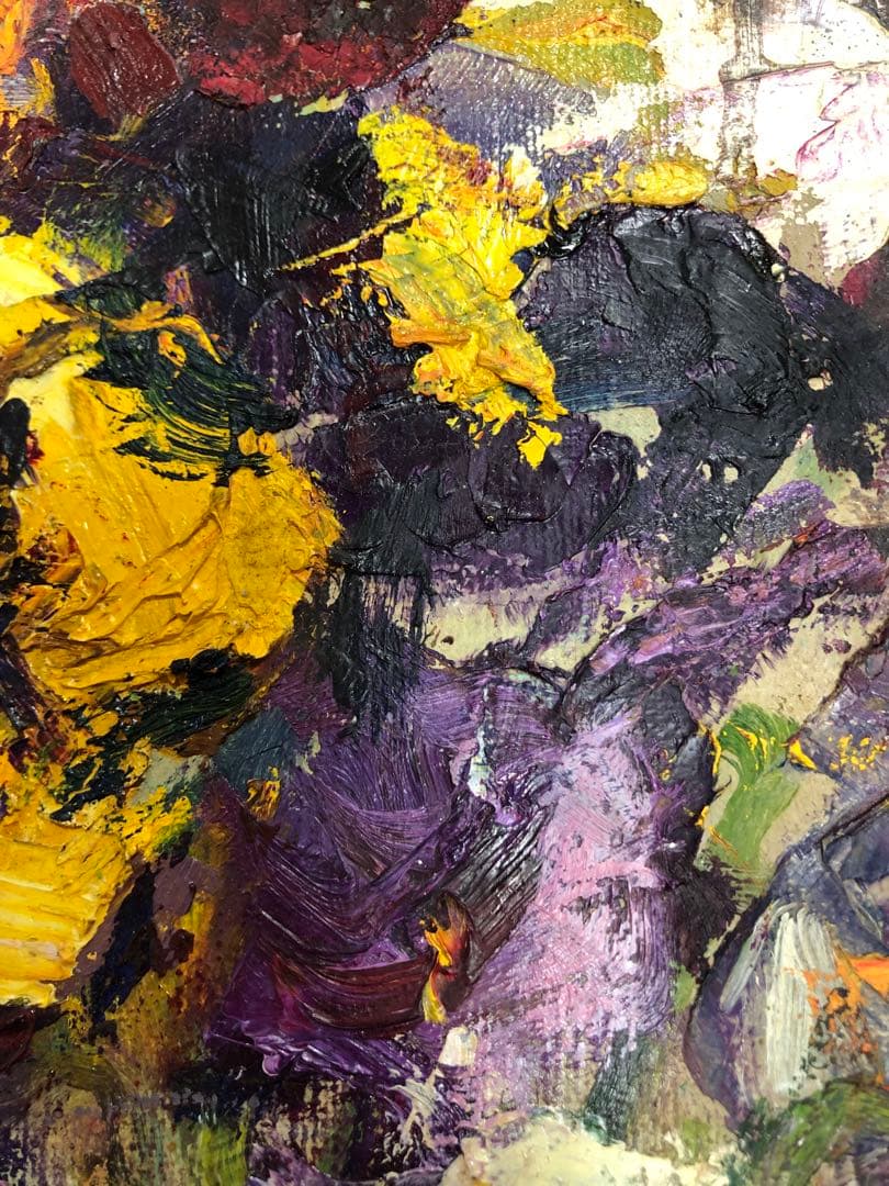 油絵（すみれ）スミレ　訳あり