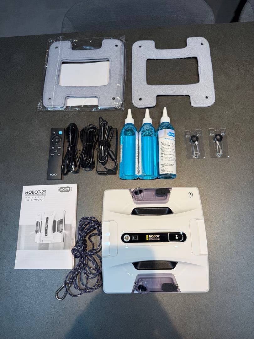HOBOT-2S 自動窓清掃ロボット本体　ボトル３本　クロス３枚