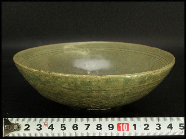 高麗青磁 花象嵌 碗 李朝(ZE529)