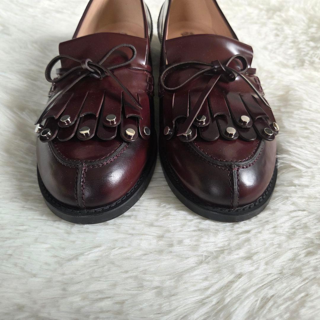 TOD'S タッセルローファー　バーガンディー　24cm
