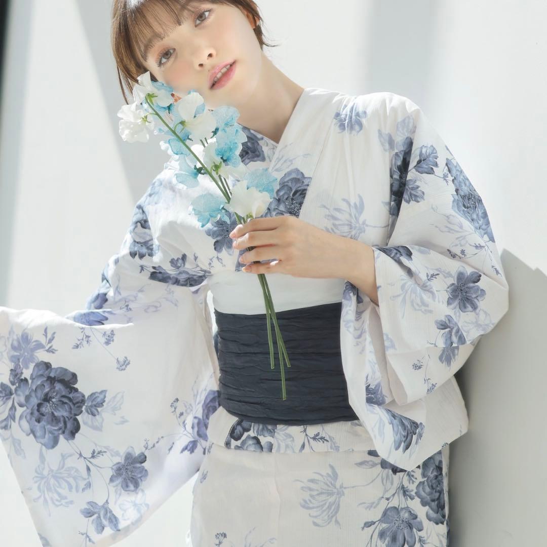 Dita 浴衣セット 水彩の勿忘草色