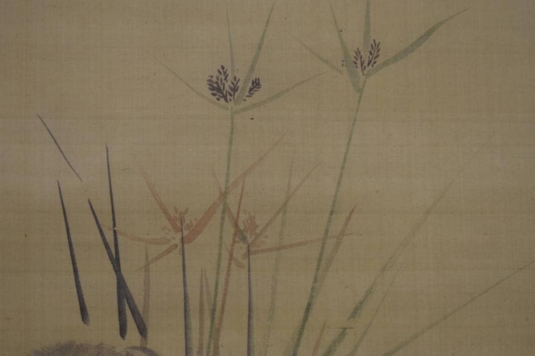 不詳/作者不詳/仔犬図/子犬図/干支図/布袋屋掛軸HJ-10