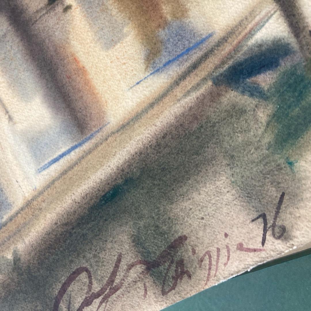 カルロ・ルヴァニャン｜キオッジャ｜ 水彩画｜原画｜20世紀アンティーク品