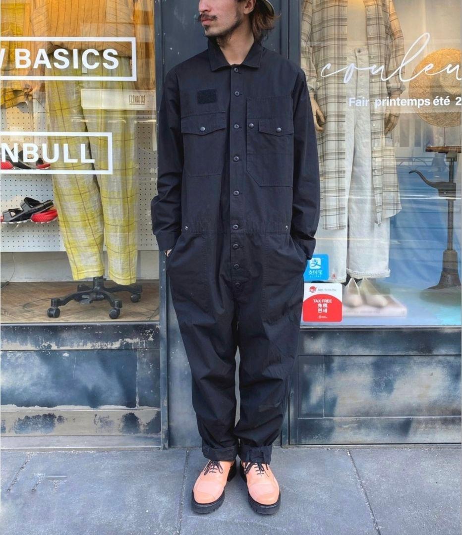 ジョンブル ミリタリージャンプスーツ つなぎ サロペット 作業着 M 黒