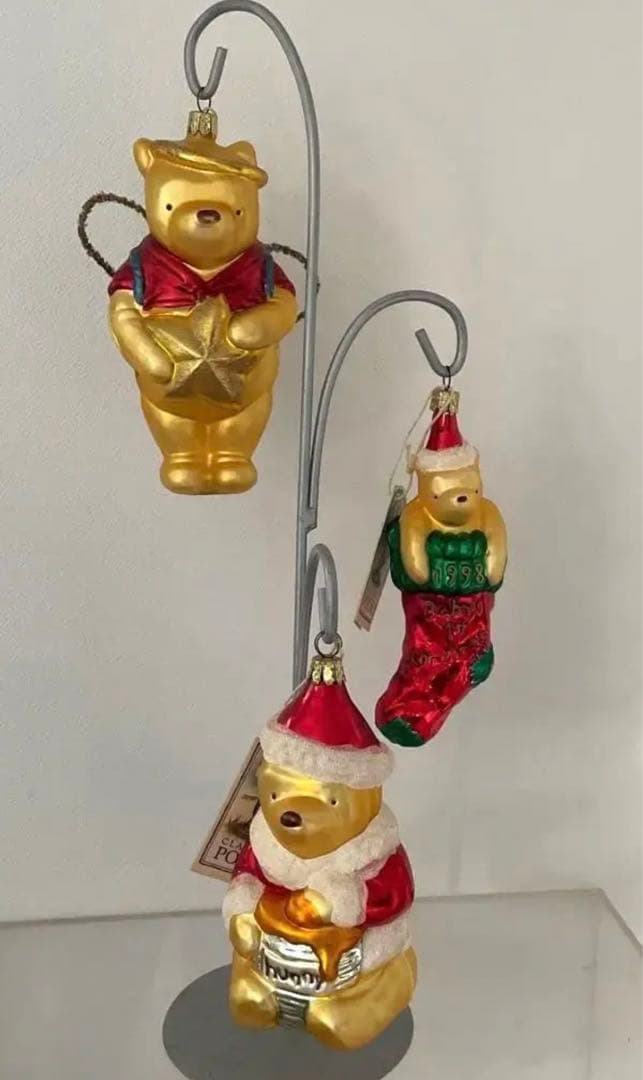 クラッシックプーさん　オーナメント　3個セットスタンド付き