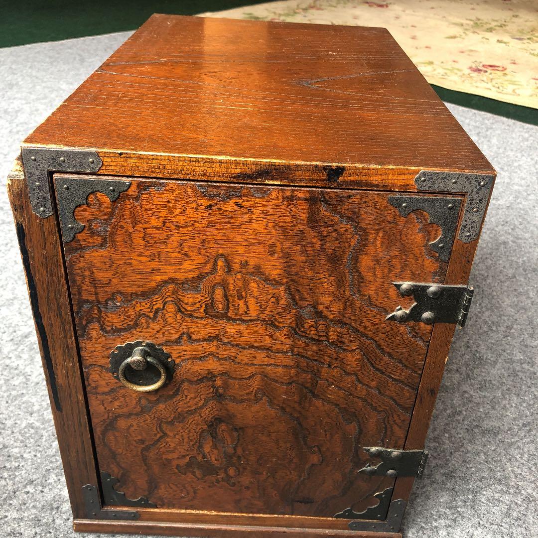 R★書道　机　ミニ箪笥　骨董　アンティーク①扉