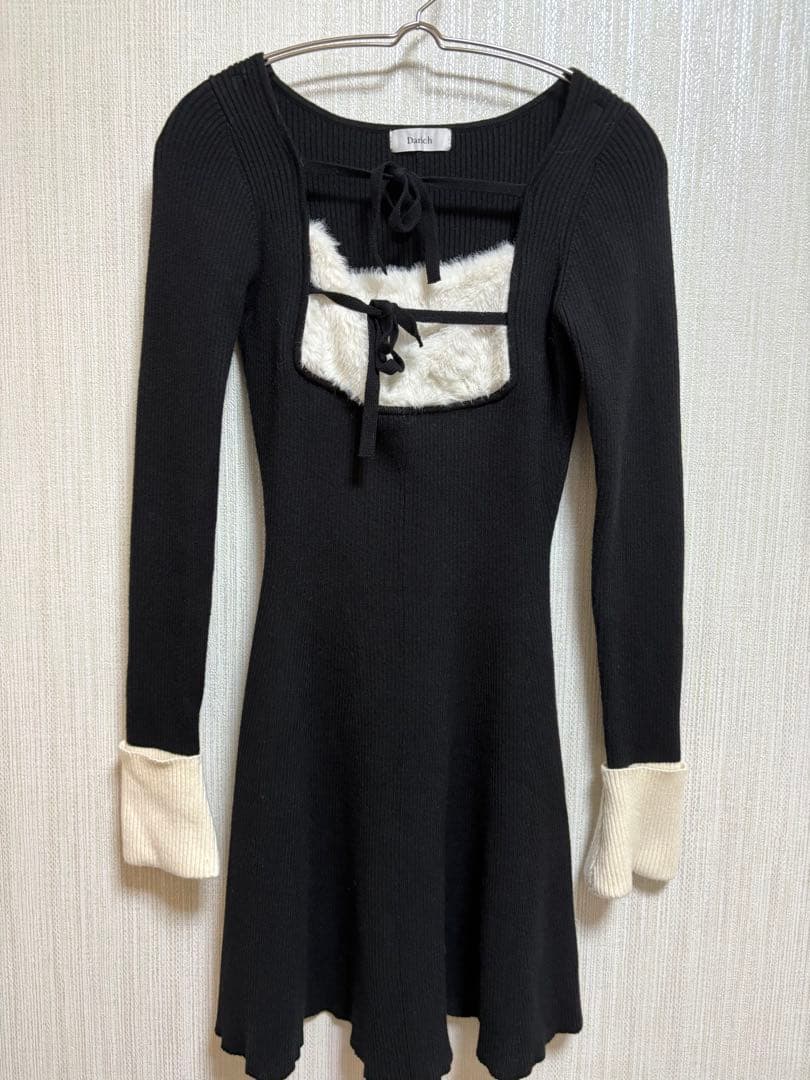 ダーリッチ リボンファーフレアニットワンピース Darich freesize