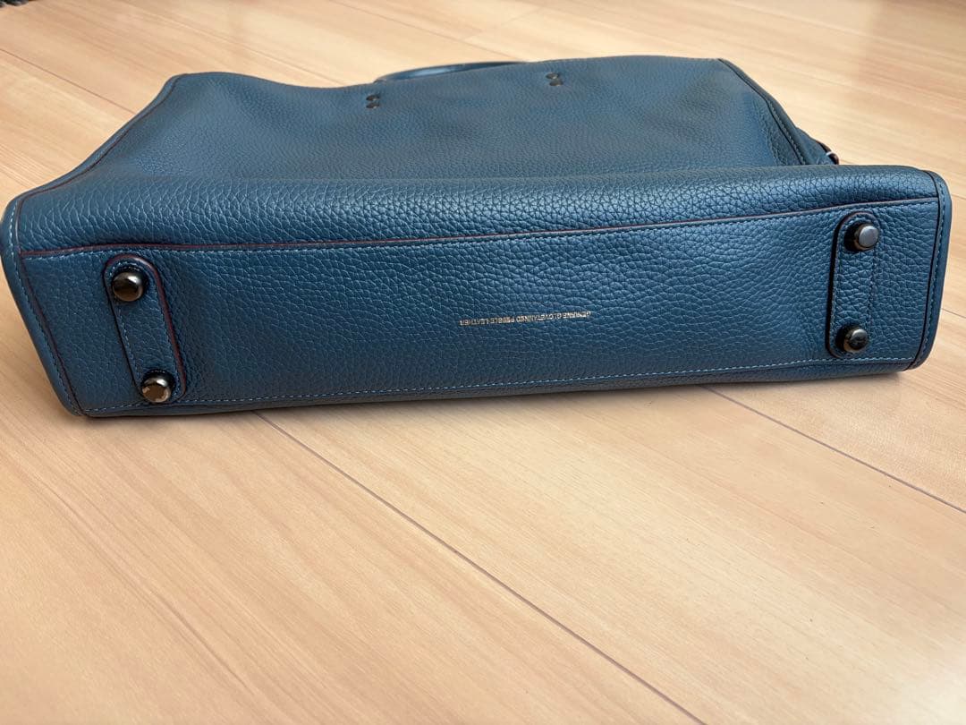 コーチ　11104 ローグブリーフ　グラブタンペブルレーザー　デニム(青系)