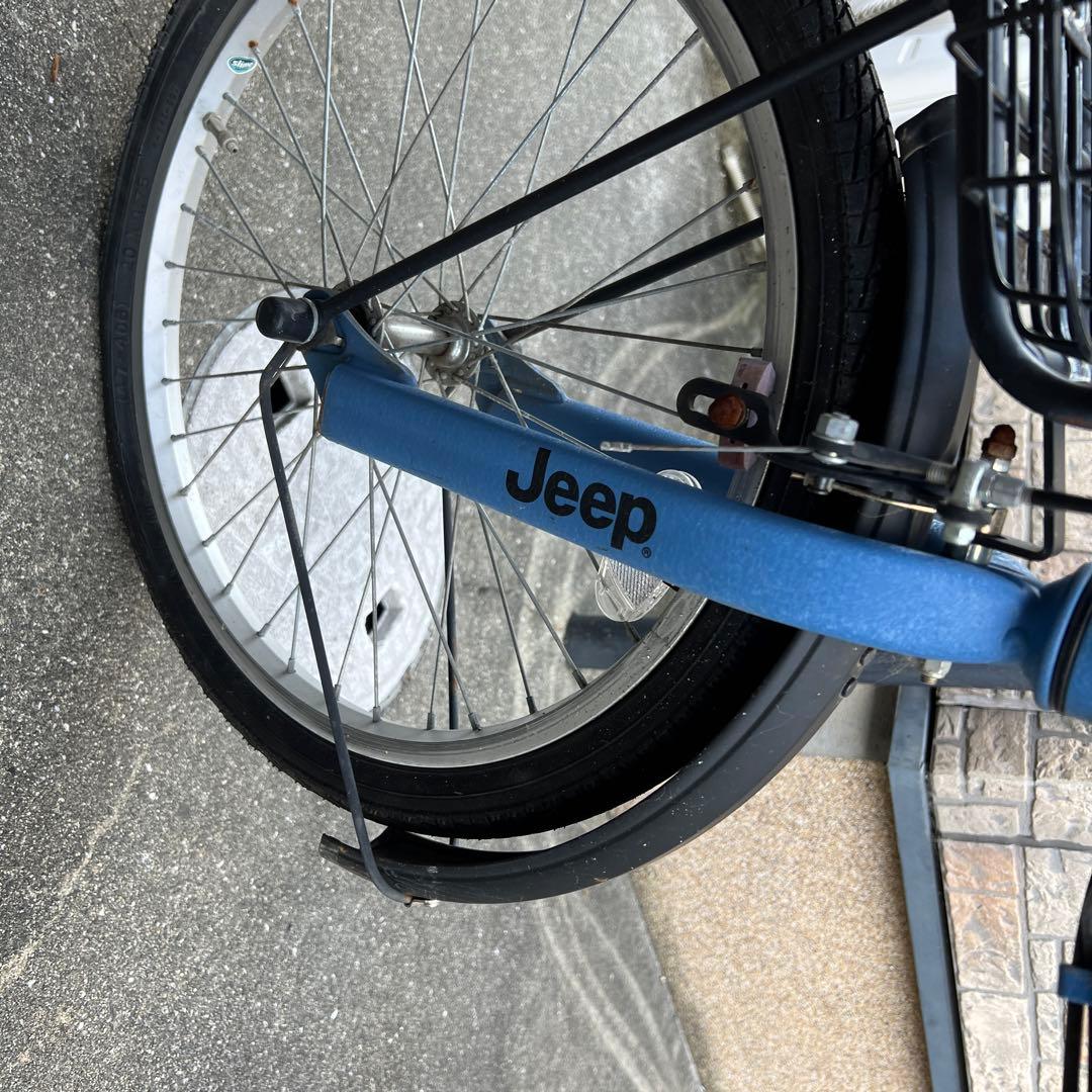 Jeep 折りたたみ自転車 青 フロントバスケット付き　手渡しのみ　神戸