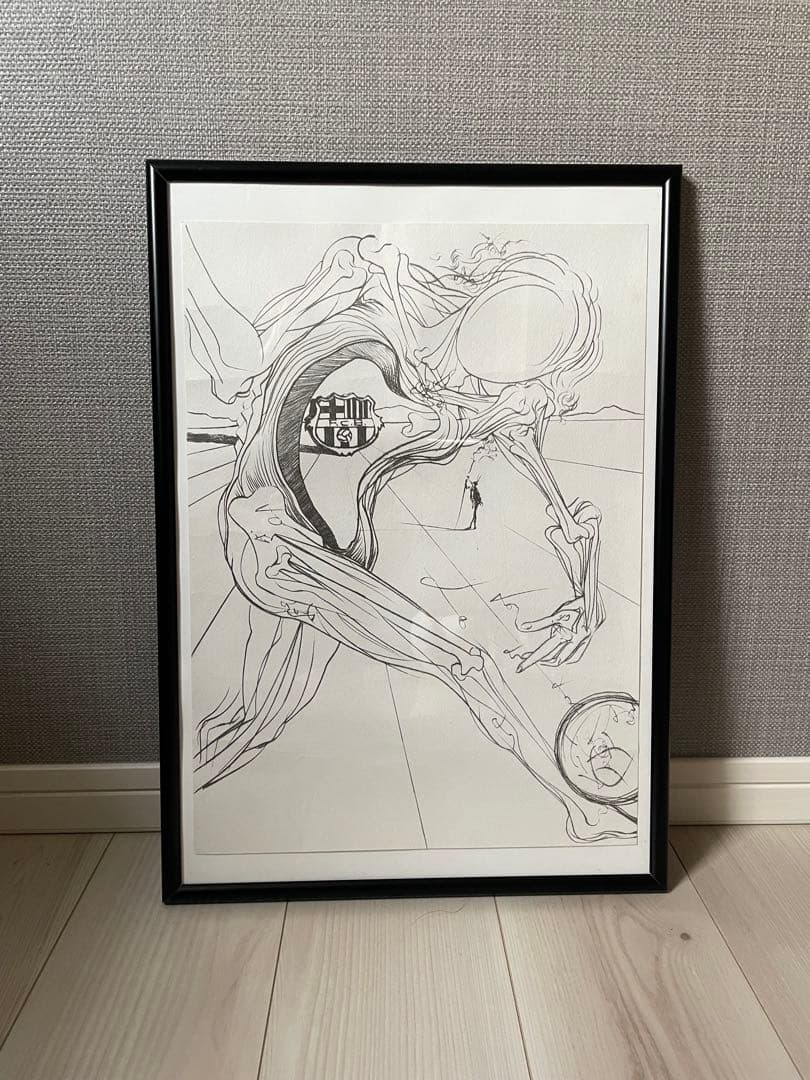 【貴重】　サルバドールダリ　ポスター　FCバルセロナ　新品額付き