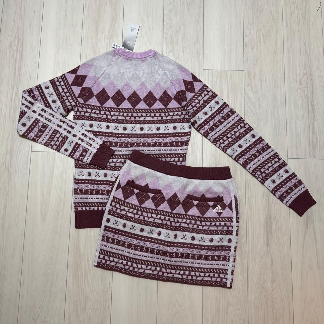 新品 アディダス セットアップ セーター ニット スカート 秋冬 かわいい