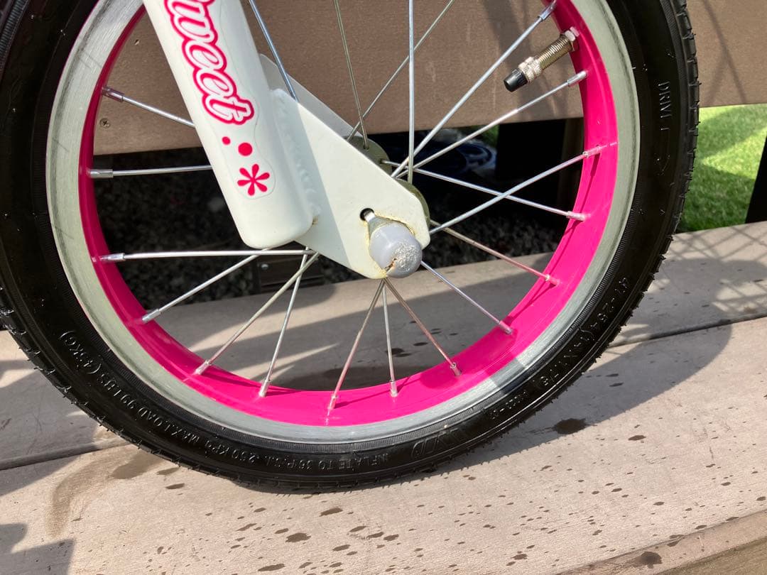 【引き取り限定 愛知】幼児用自転車 ピンク14インチ(補助輪付)