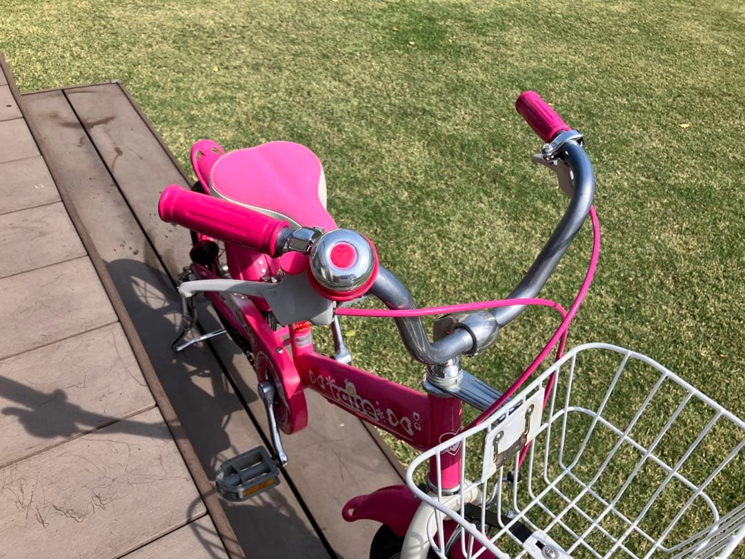 【引き取り限定 愛知】幼児用自転車 ピンク14インチ(補助輪付)