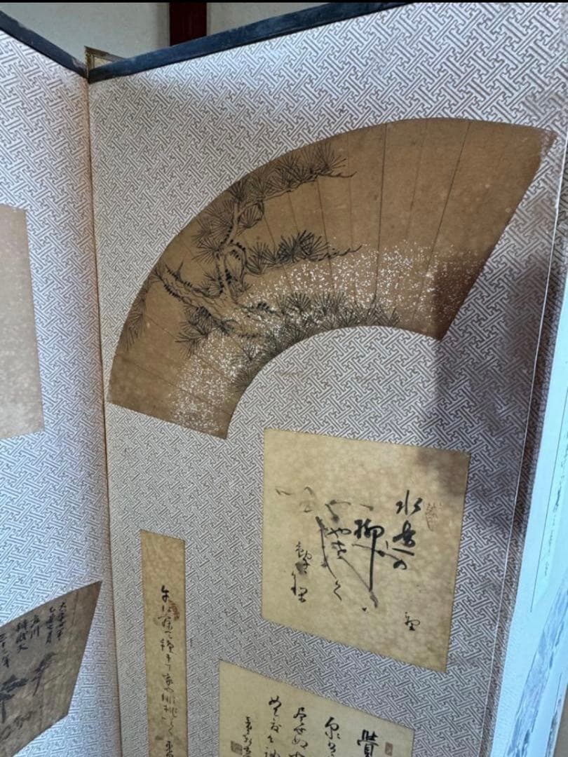 江戸後期 六曲屏風（6扇）画家コラージュ絵画