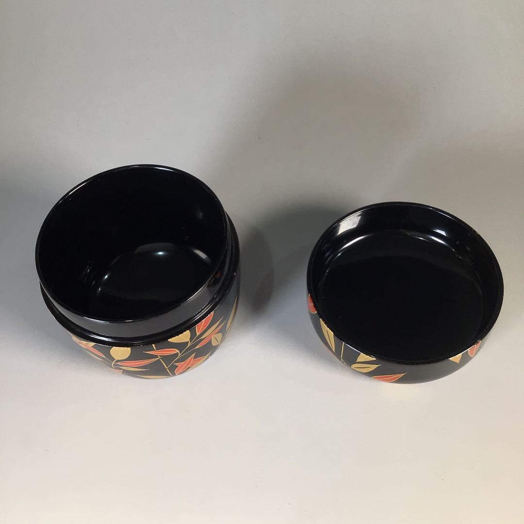 Ｍ３９４　棗　『蒔絵師　中出松峰作』『利休好』『笹蒔絵』『中棗』　共箱　茶道具