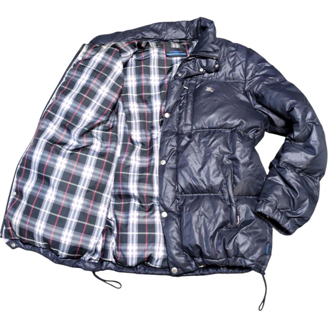 バーバリーブルーレーベル　ダウンジャケット　ホースロゴ　L　肉厚 ノバチェック