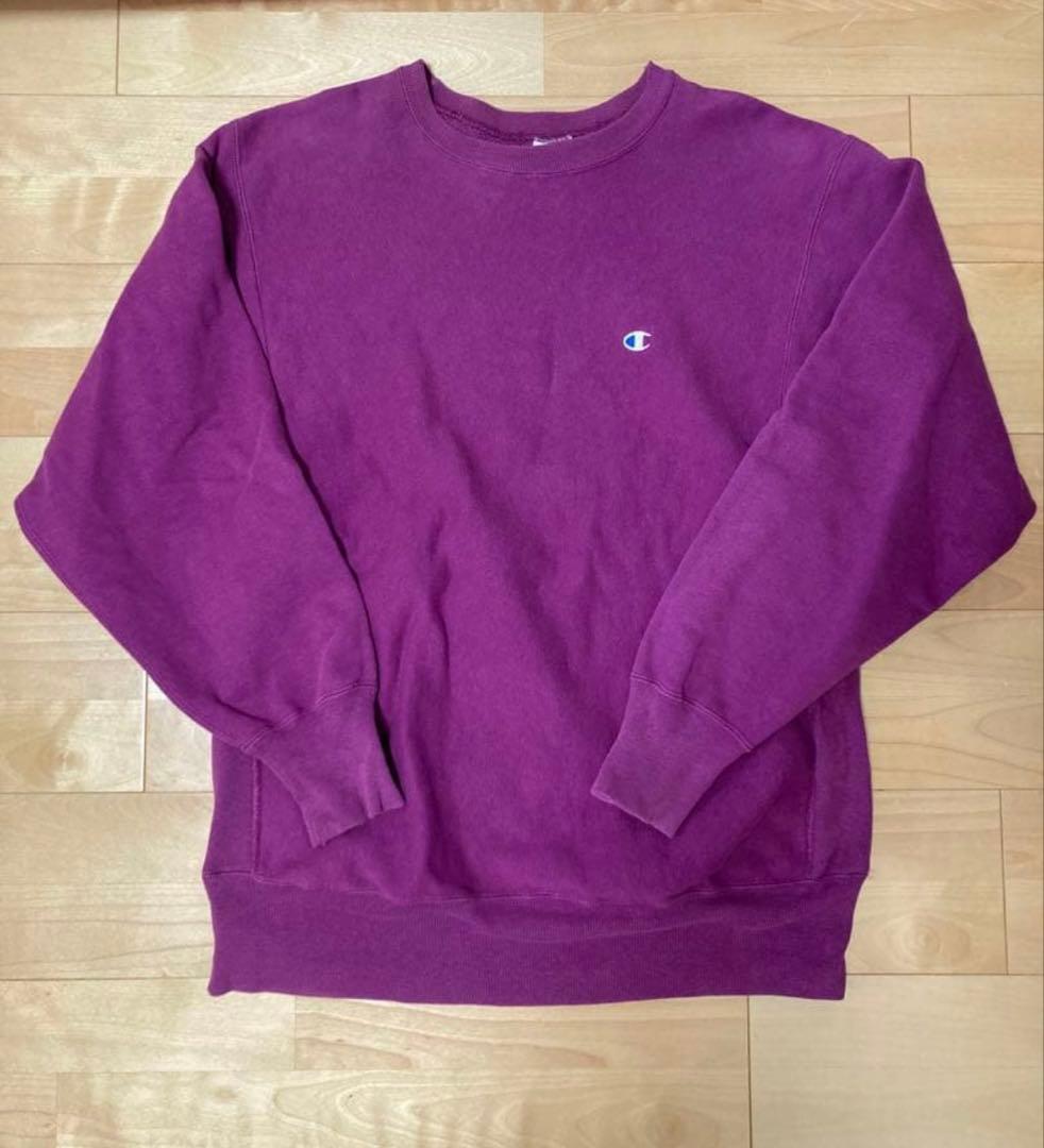 【希少】チャンピオン リバースウィーブ 目あり 90s usa製　パープル