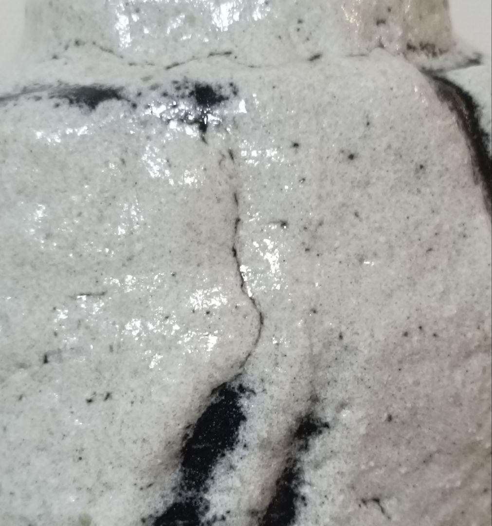 人間国宝　清水卯一作　蓬莱掛分白流花入　最上位作　花入