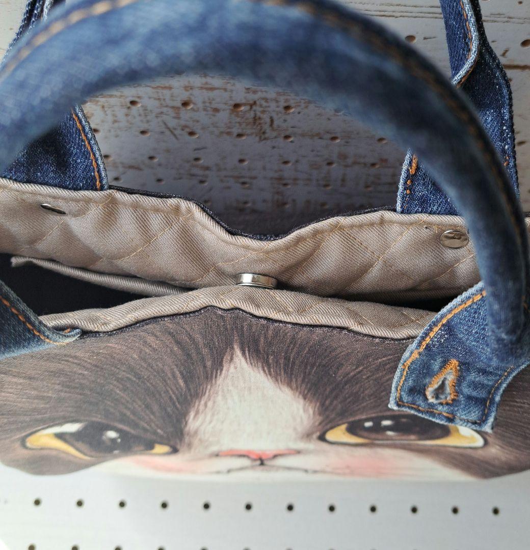 ゆ*ら様 コヤンイサムチョン　BICフェイスジョーズ　デニムリメイクトートバッグ