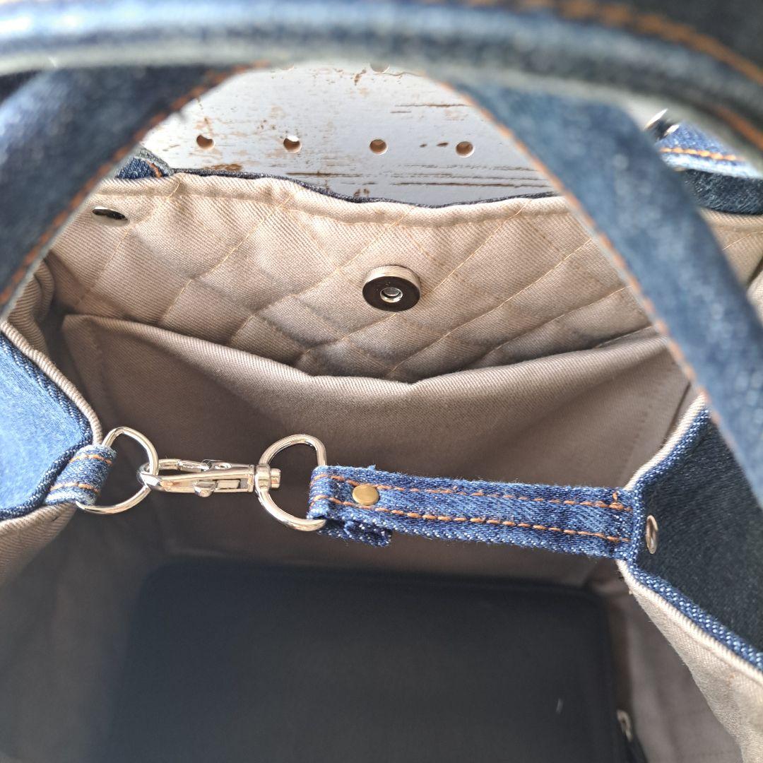 ゆ*ら様 コヤンイサムチョン　BICフェイスジョーズ　デニムリメイクトートバッグ