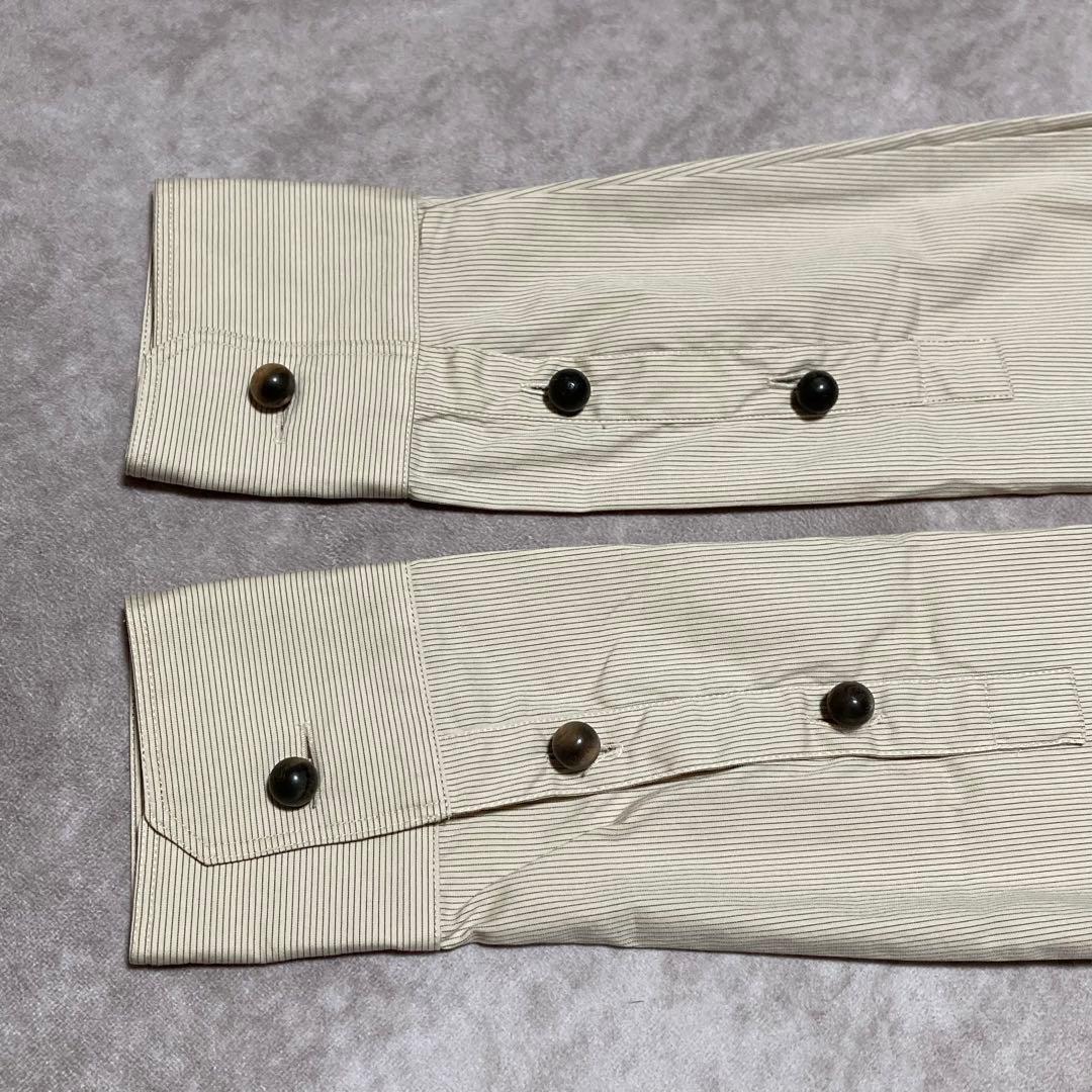 希少　グッチ　GUCCI （40） 長袖シャツ　ブラウス　ストライプ　特殊ボタン
