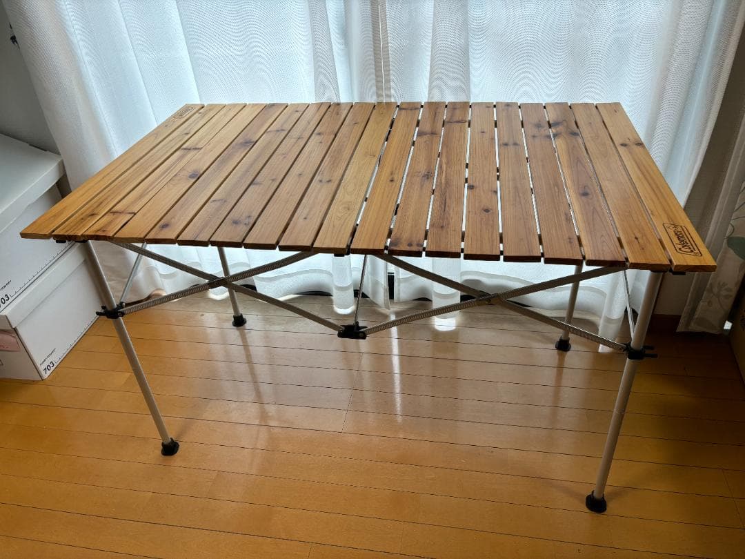 コールマン Coleman ナチュラルウッドロールテーブル 折りたたみコンパクト