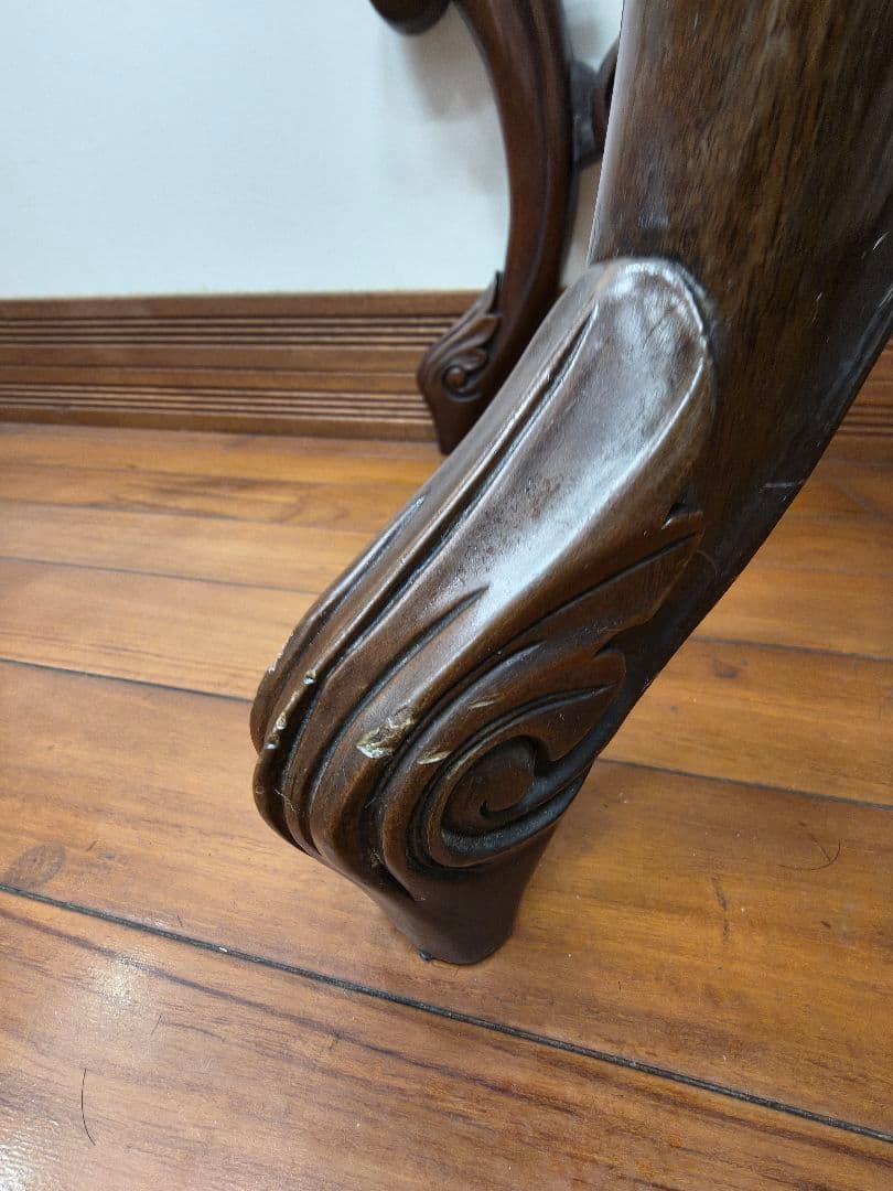 【引き取り限定】コンソール　イギリス高級家具　大理石天板　猫足　レノン家具