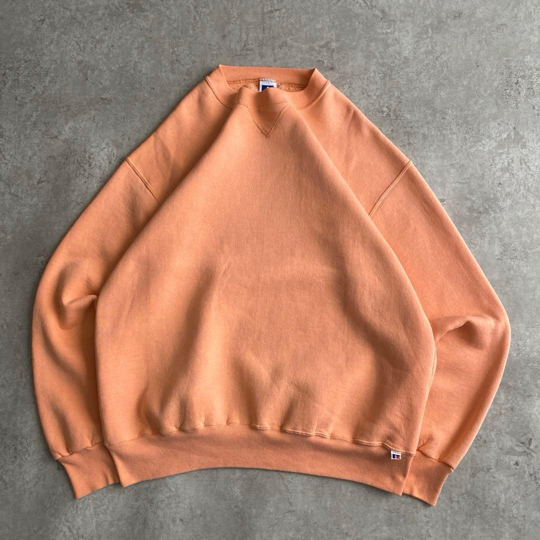 次はありませんレアカラー80s90sラッセル前V無地スウェットUSA製XL